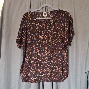 Anne Klein Multicolor Polka Dot Blouse